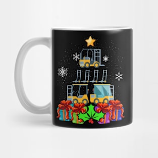 Funny Forklift Christmas Tree Decor Gift Xmas Stockings Mug